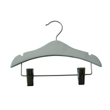 White Kids Pants Hanger with Metal Clips